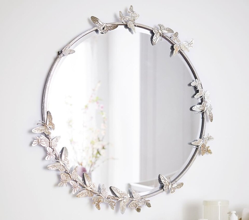 Monique Lhuillier Round Butterfly Mirror Pottery Barn Kids UK
